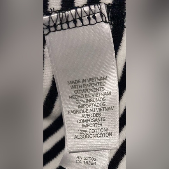 Liz Claiborne Sweater Black And White 3/4 Sleeves 100% Cotton Women’s Size XL - Picture 3 of 7